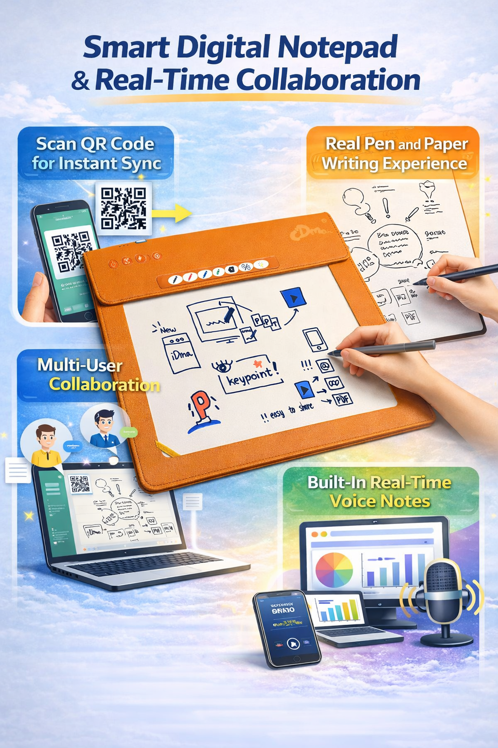 PP-110 Smart Handwriting Sync Board: Write on Paper, Share Instantly ...