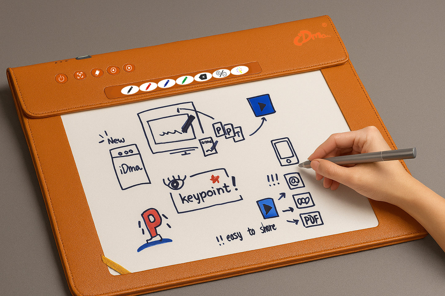 iDma Orange Smart Handwriting Notebook Bluetooth Connected, All - Device Sync Regular Paper